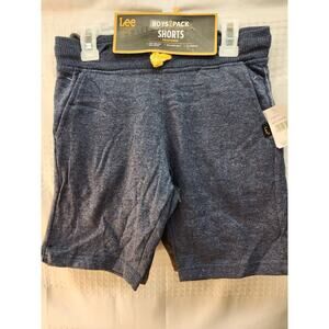 LEE Boys 2 Pack Shorts Size 7 Pull On Comfy Drawstring Blue Gray School 1046